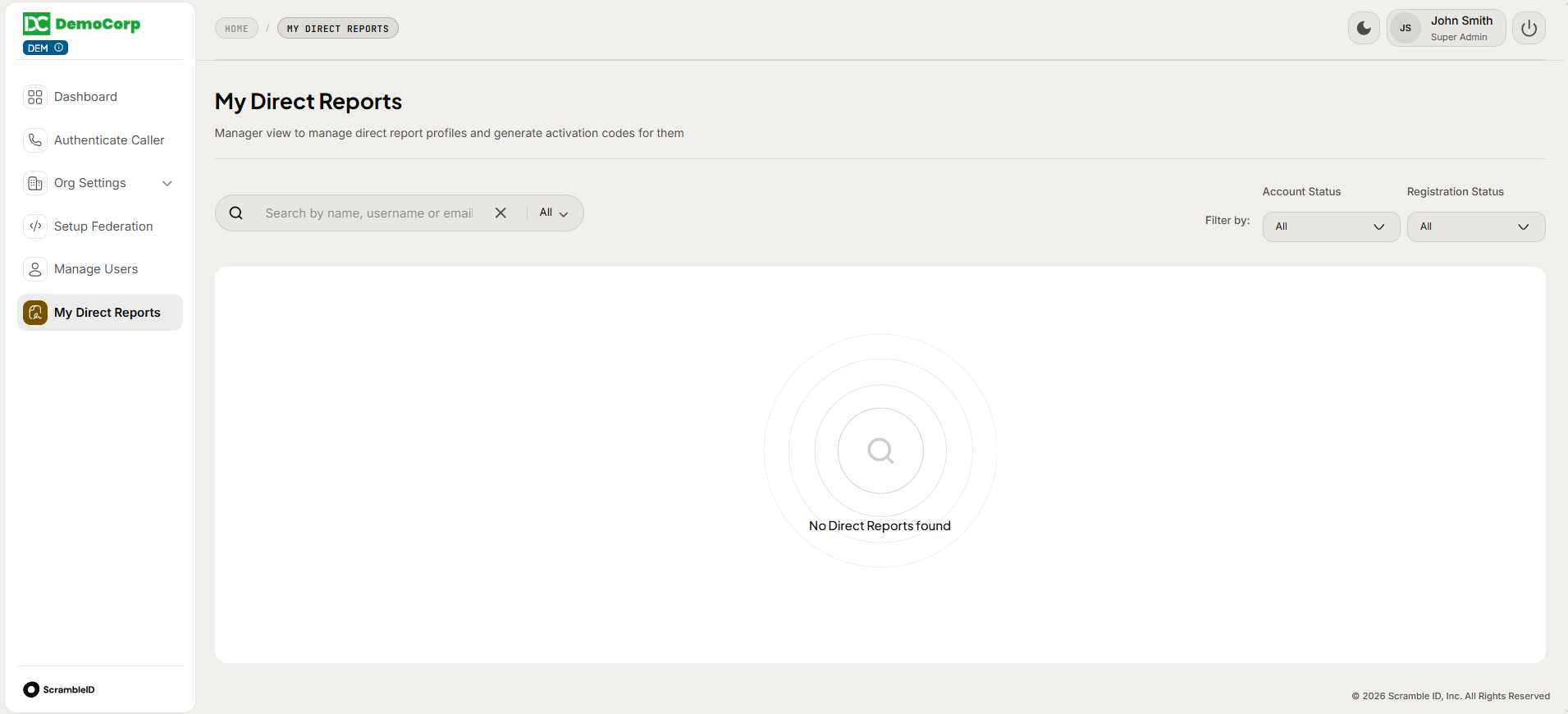 Admin Console: Navigation