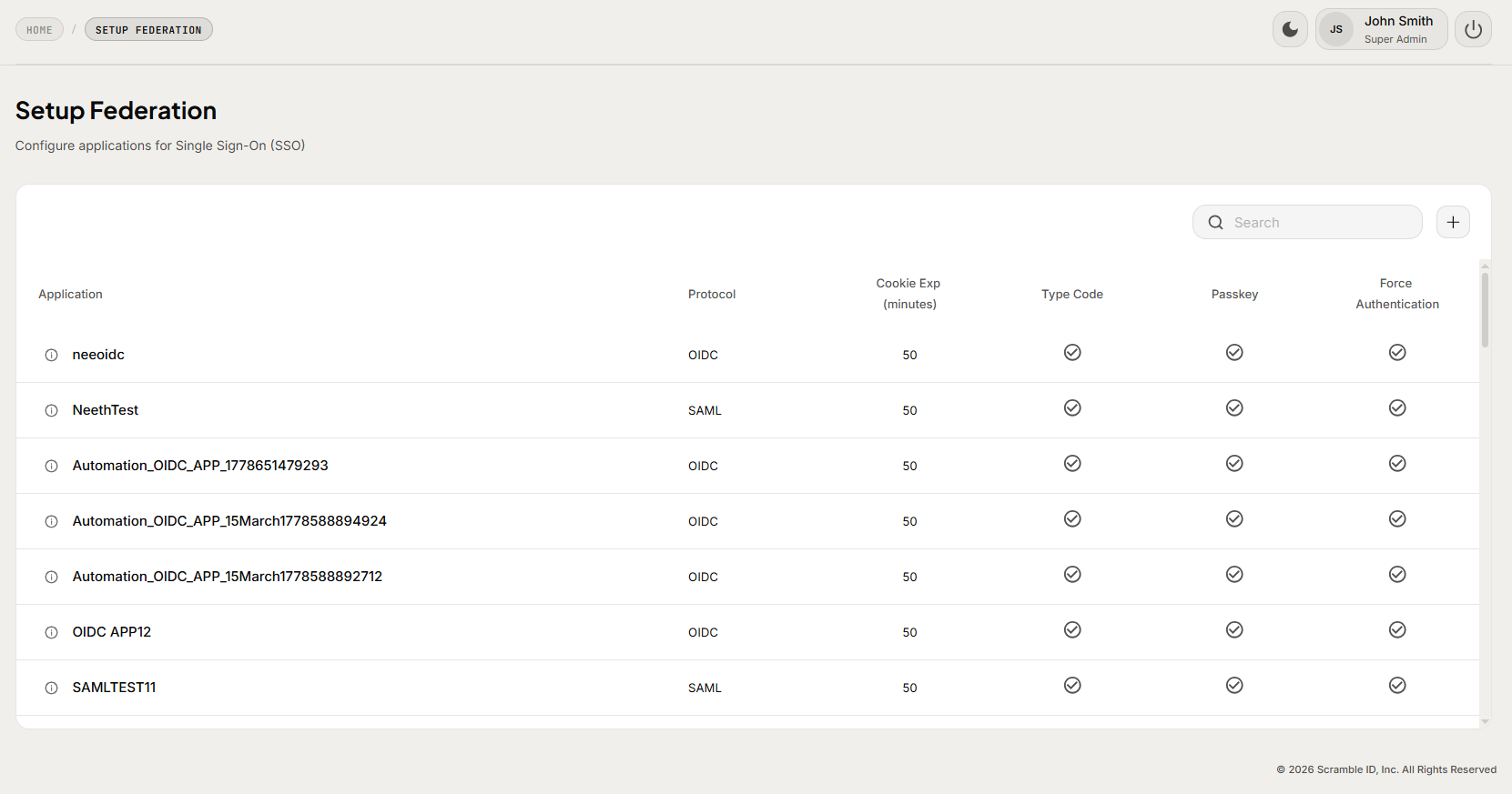 Admin Console: Setup Federation