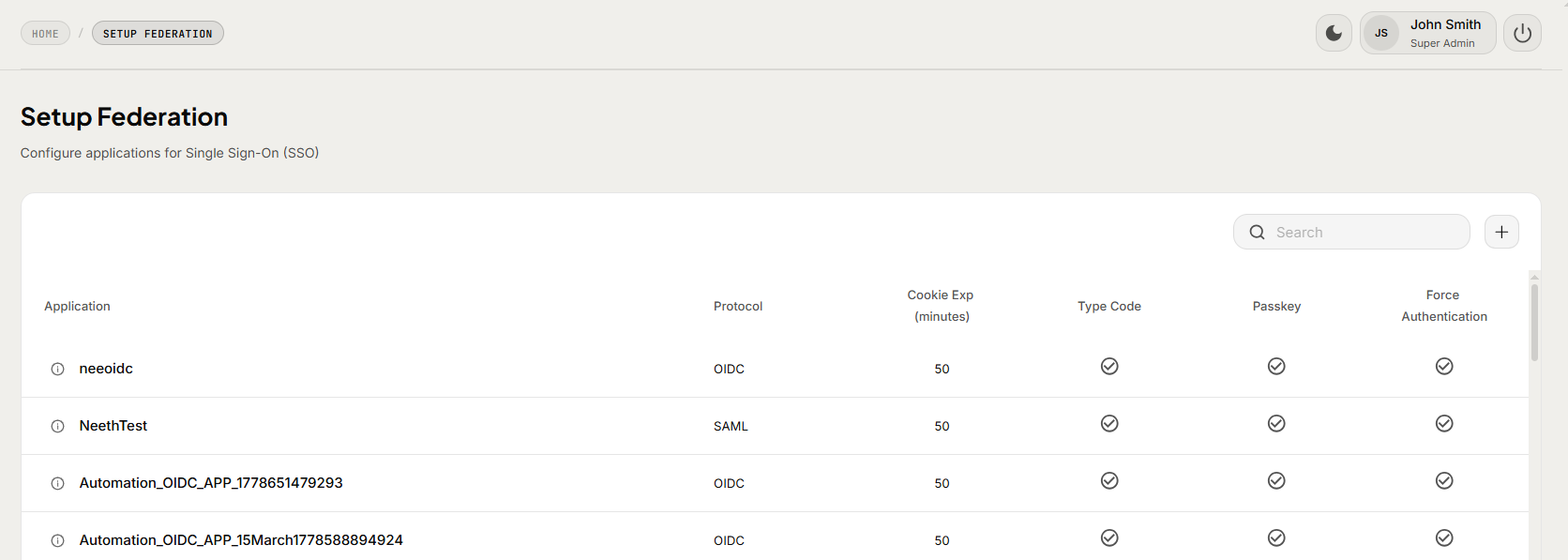 Admin Console: Adding SAML Applications