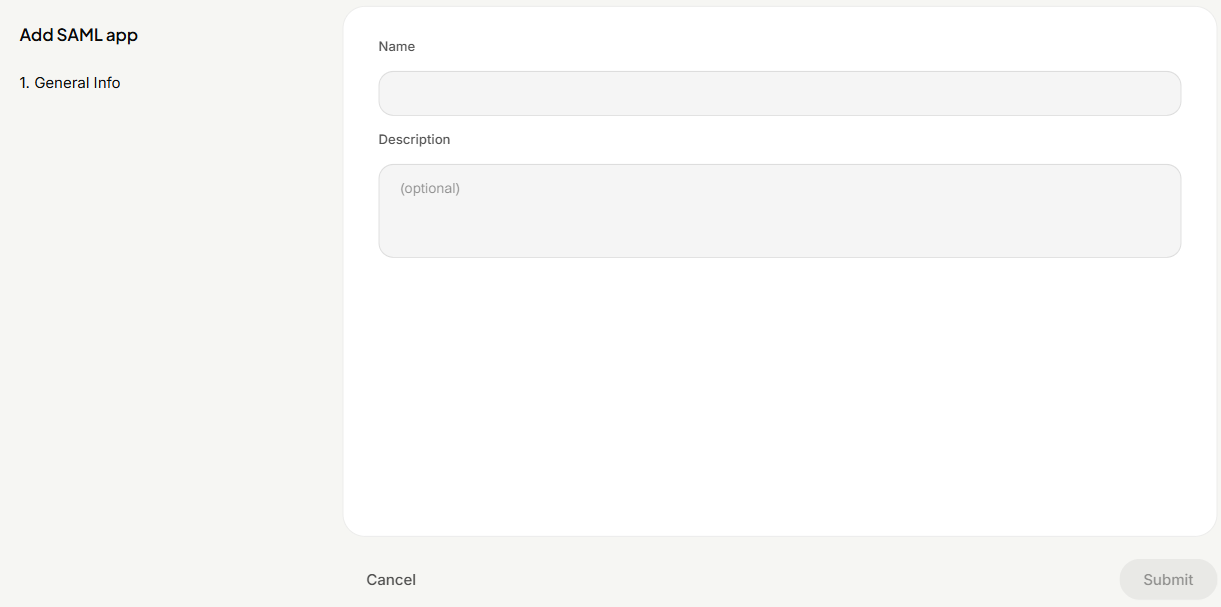 Admin Console: Adding SAML Applications (3)