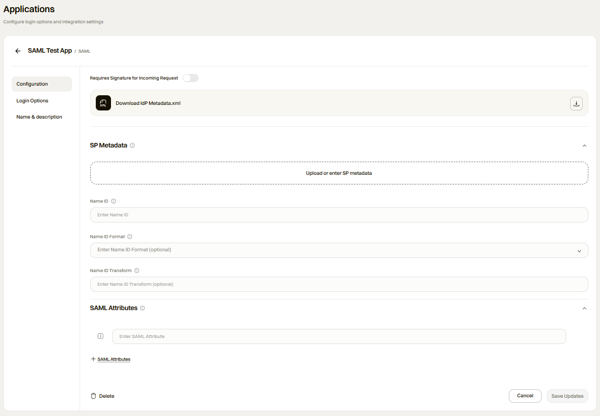 Admin Console: Adding SAML Applications (4)