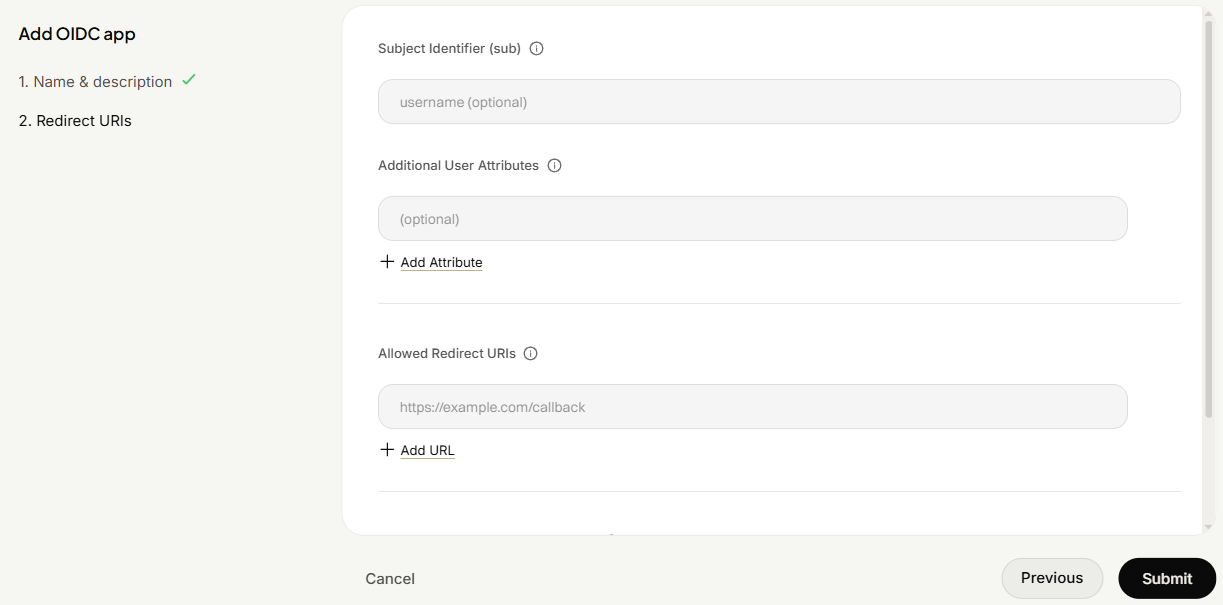 Admin Console: Adding OIDC Applications (2)