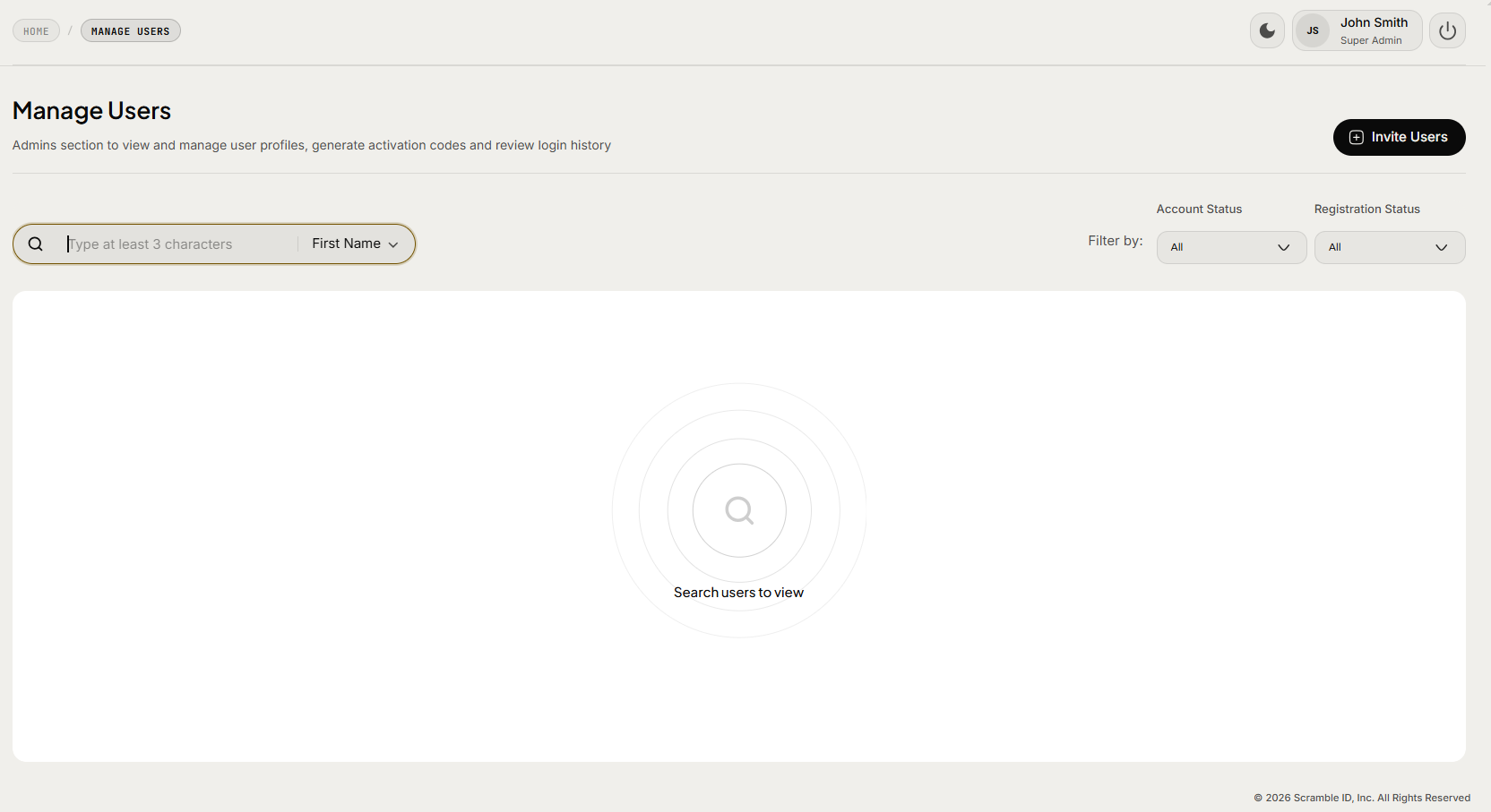 Admin Console: Invite Users
