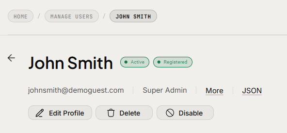 Admin Console: Modify User Account
