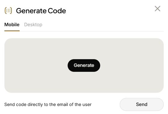 Admin Console: Generate a User Activation Code