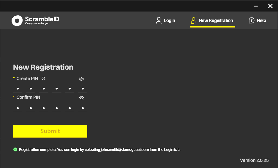 Desktop App: Register as a New User (5)