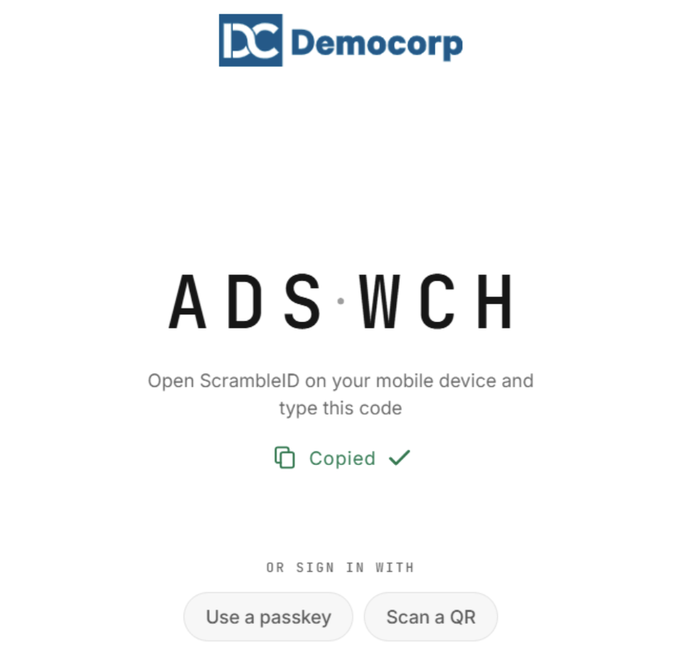 Desktop App: Log In Using Type Code