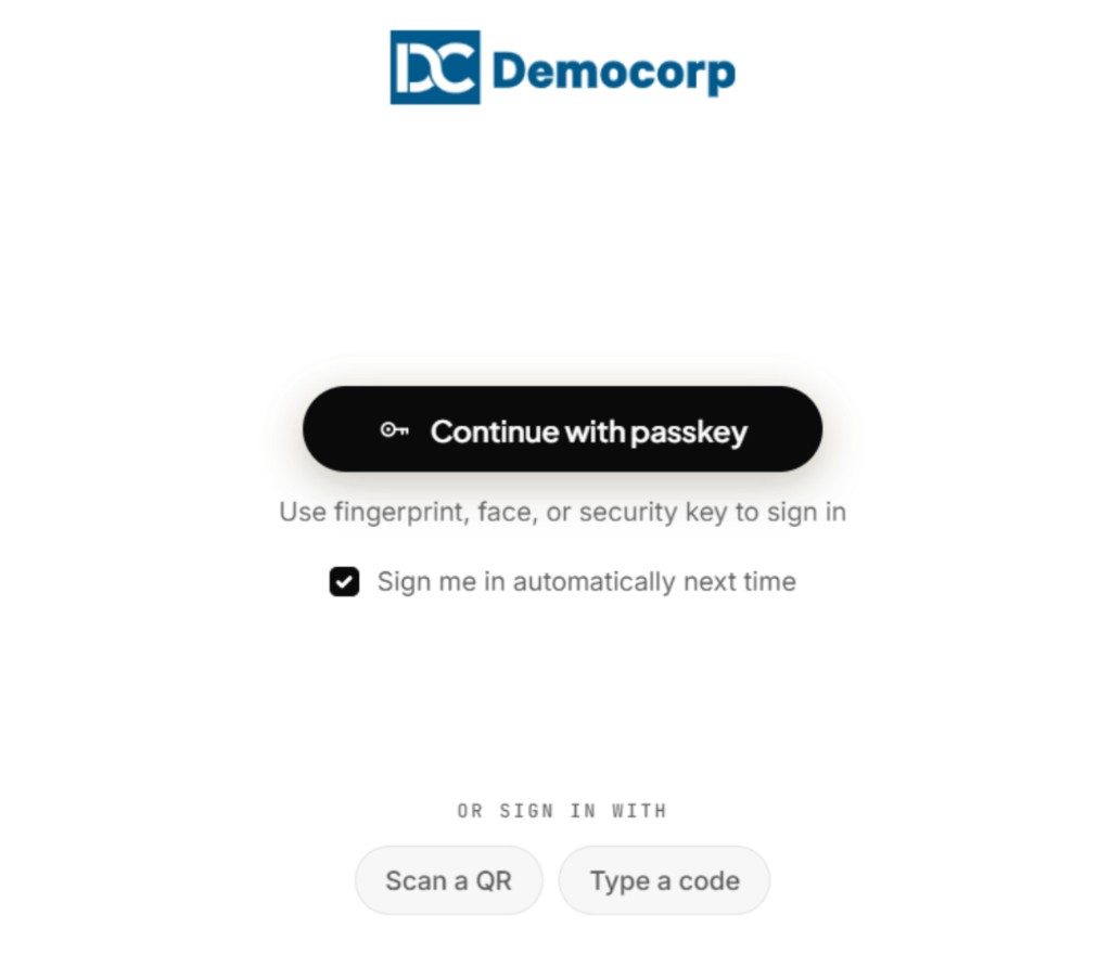 Desktop App: Setting up Passkey