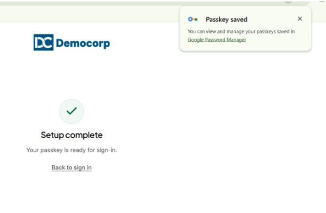 Desktop App: Setting up Passkey (5)