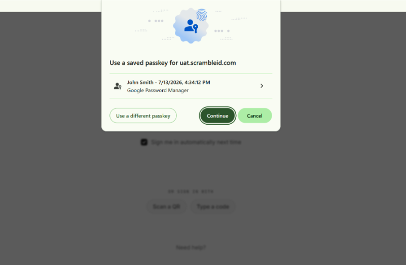 Desktop App: Setting up Passkey (6)