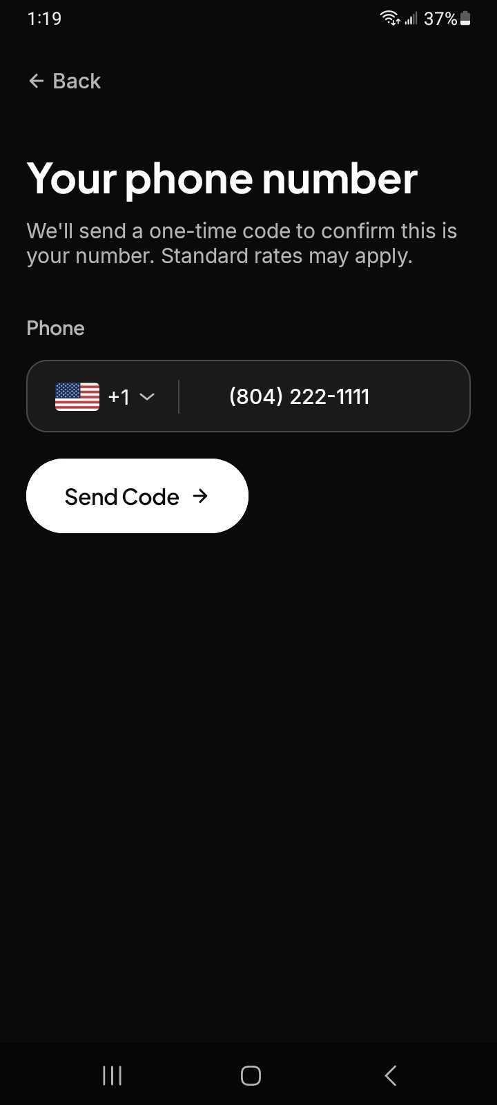 Mobile App: Register as a new user (2)