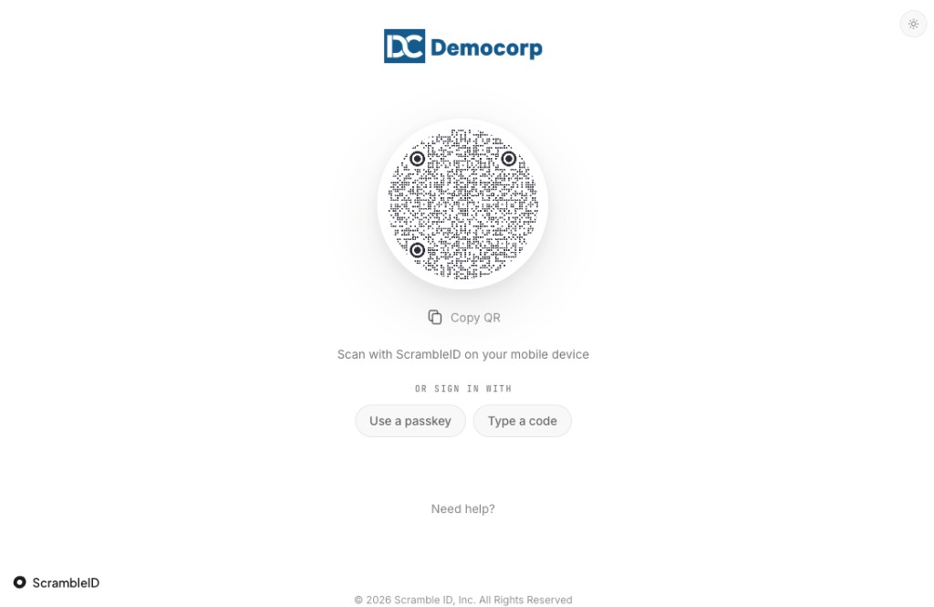 Mobile App: Authentication login page