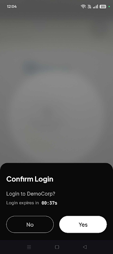 Mobile App: Confirm login
