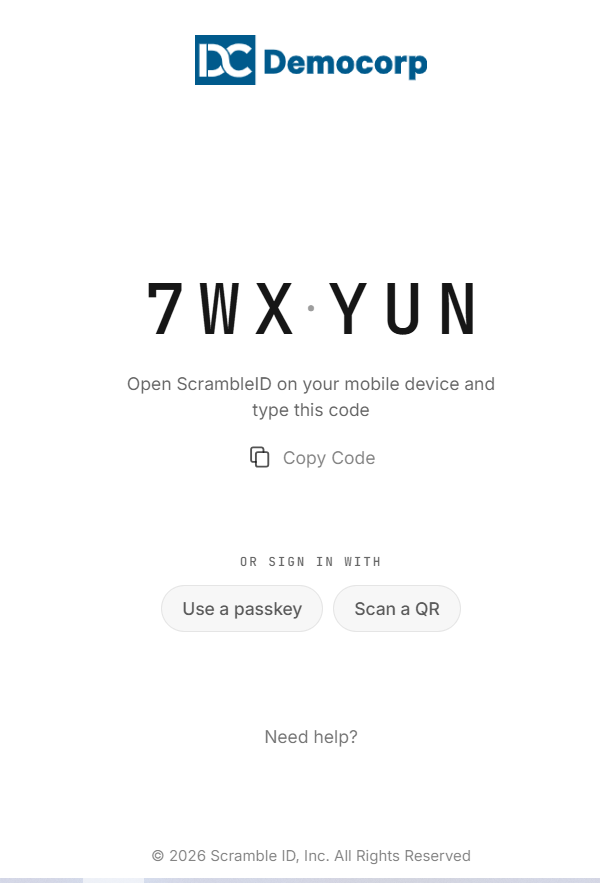 Mobile App: Type the code