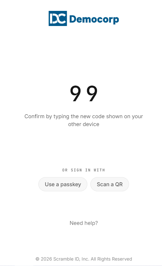 Mobile App: Validation code login page
