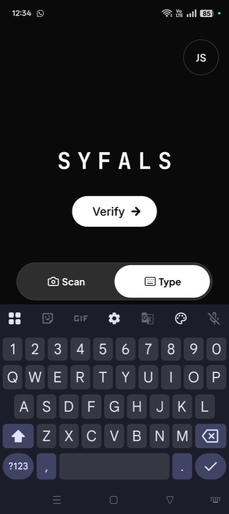 Mobile App: Setup passkey type code