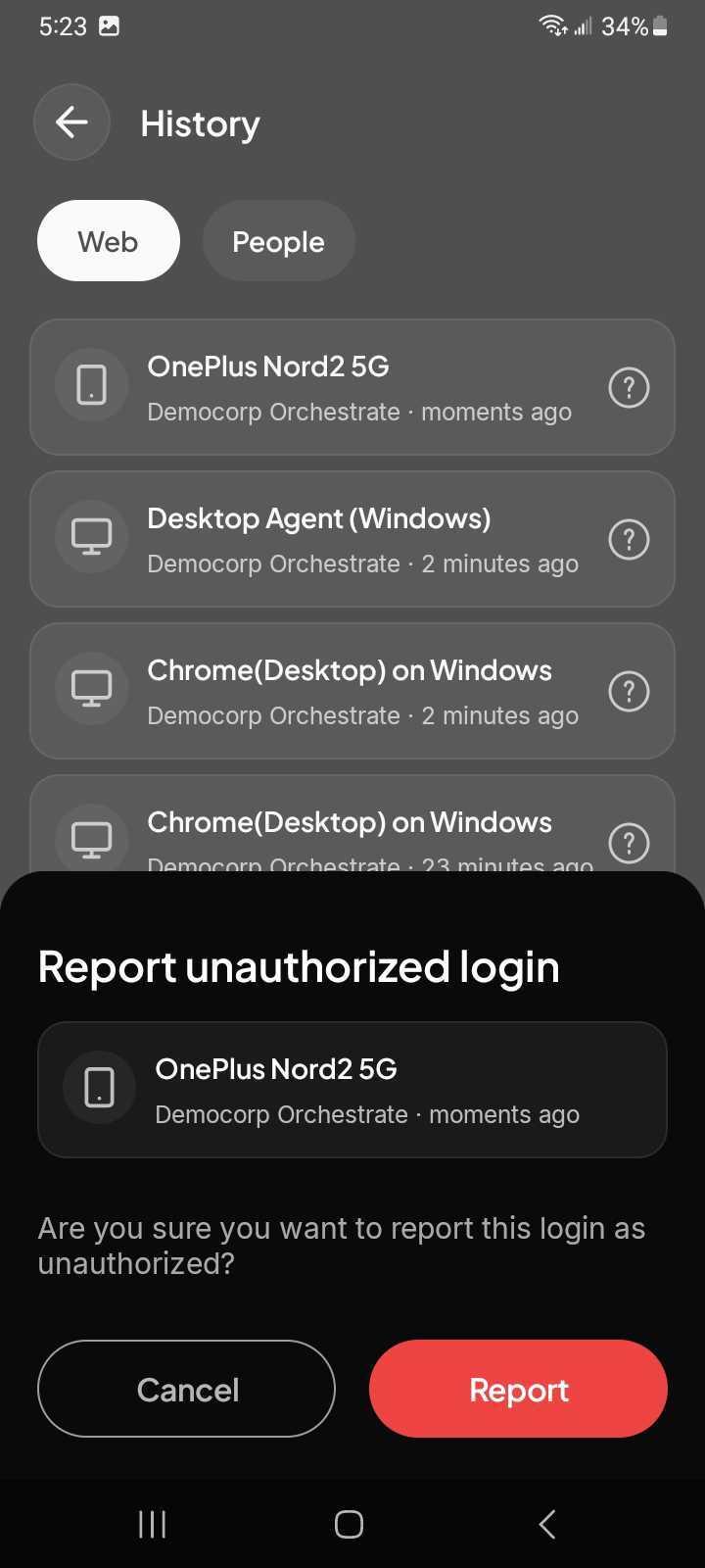 Mobile App: Reporting a device (2)