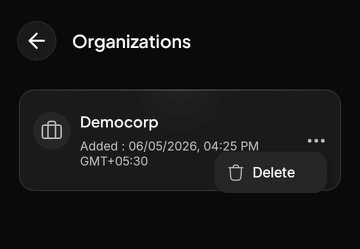 Mobile App: Add an organization (7)