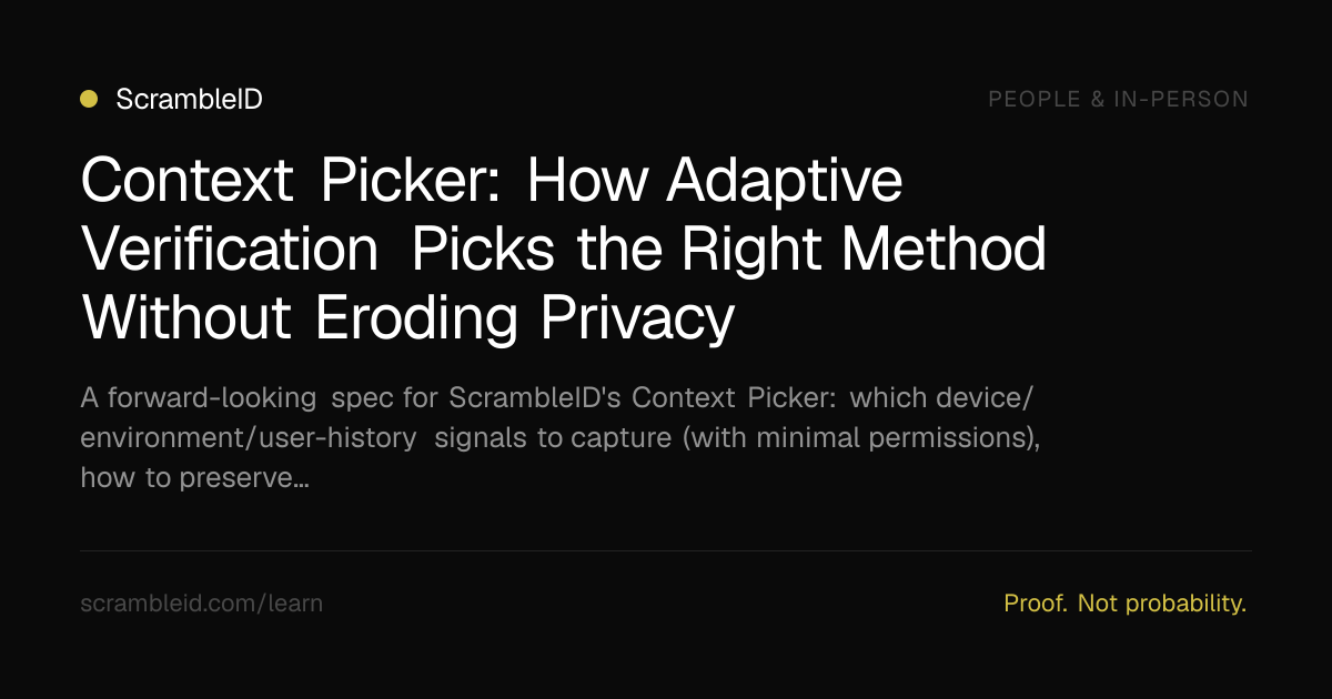 Context Picker: How Adaptive Verification Picks the Right Method ...