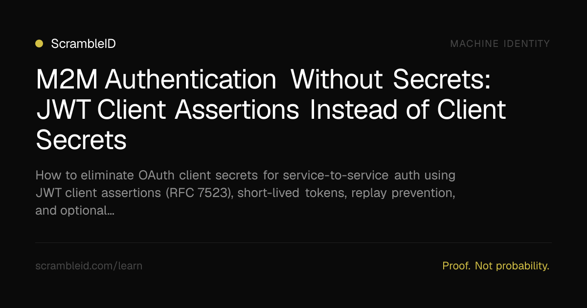 M2M Authentication Without Secrets: JWT Client Assertions Instead of ...